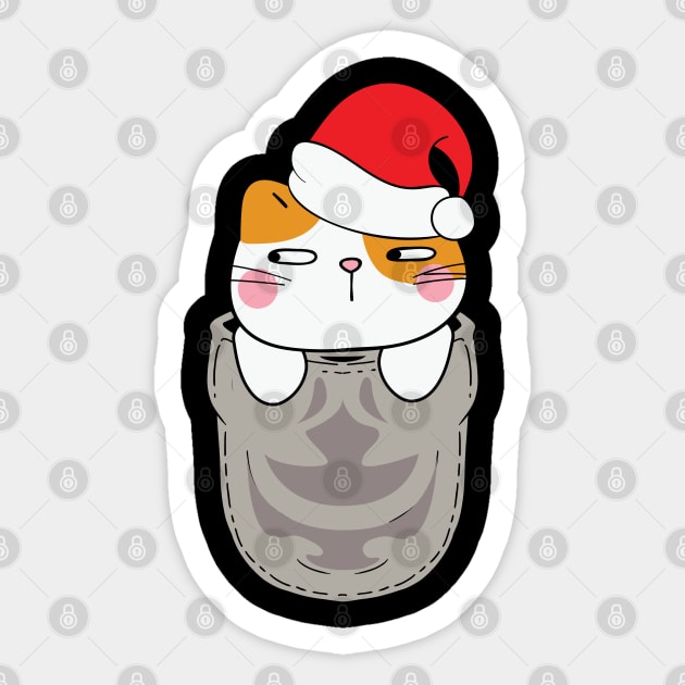 A Meowy Christmas Stocking Funny Cat Lover Christmas Gift Sticker by BadDesignCo